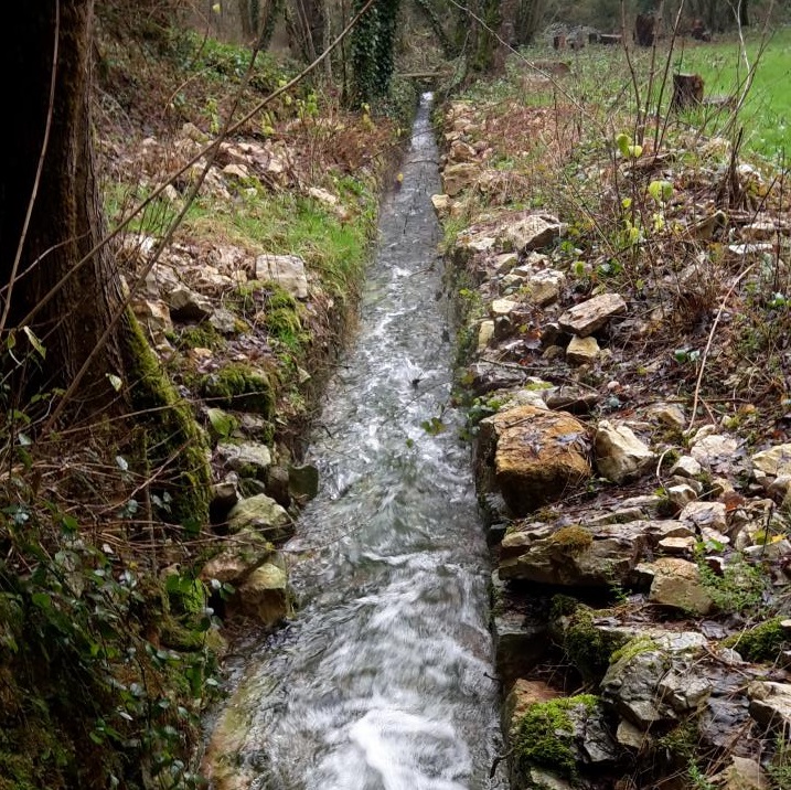 Le chenal de la source coule