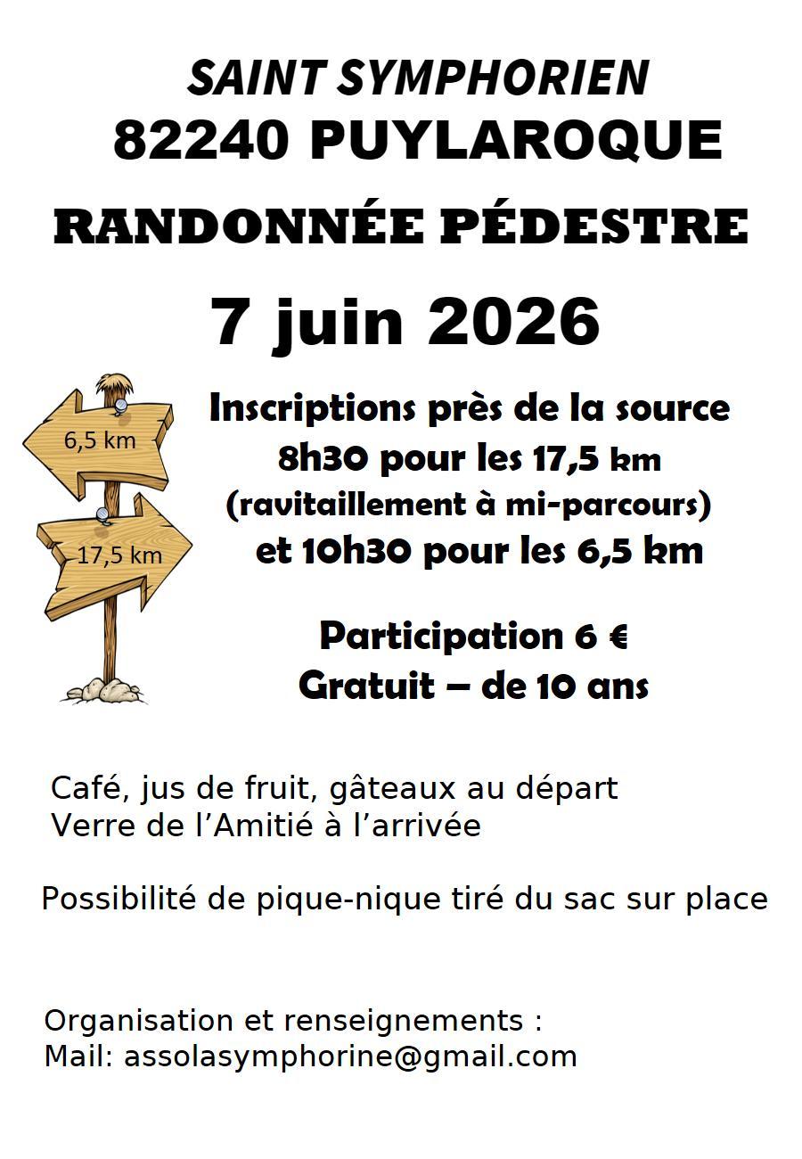 Affiche blanche rando 2026